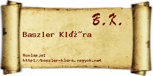 Baszler Klára névjegykártya